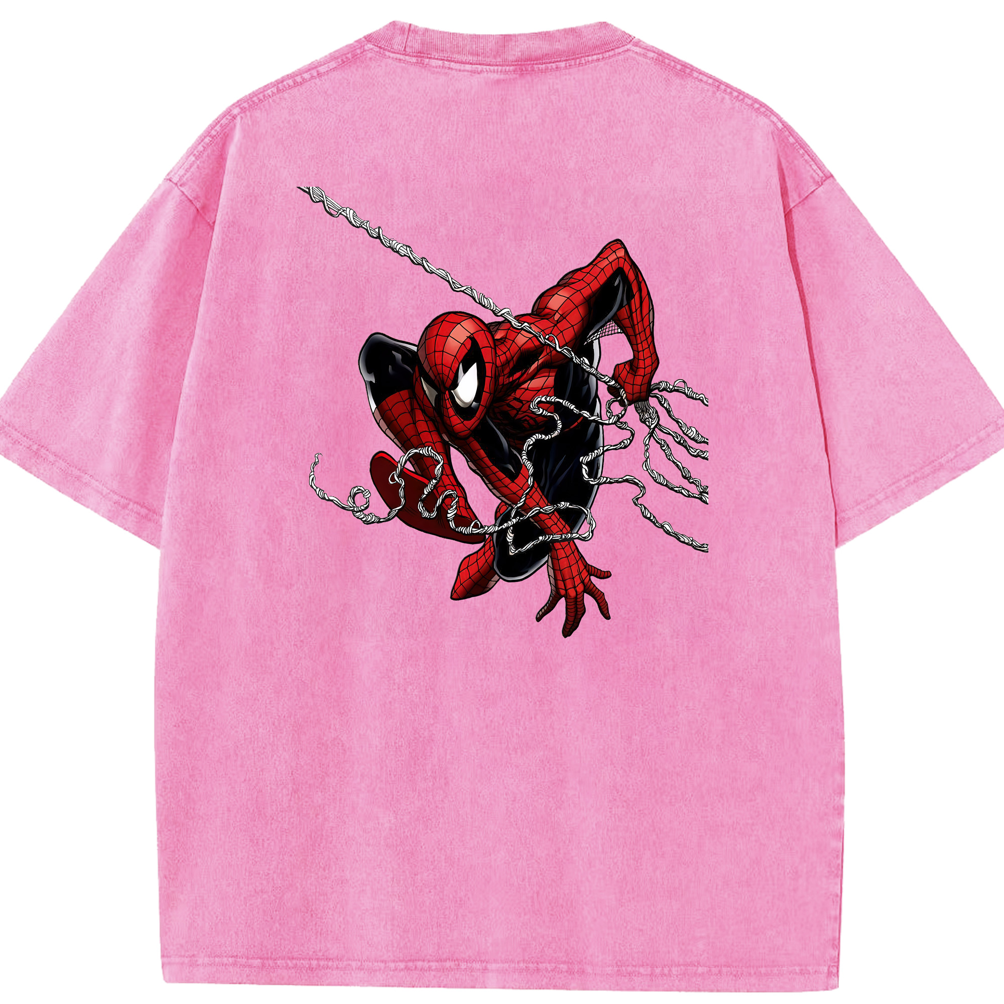 （画像用） Spider Man スパイダーマン 綿100% ヴィンテージ風 半袖Tシャツ（背面プリント）